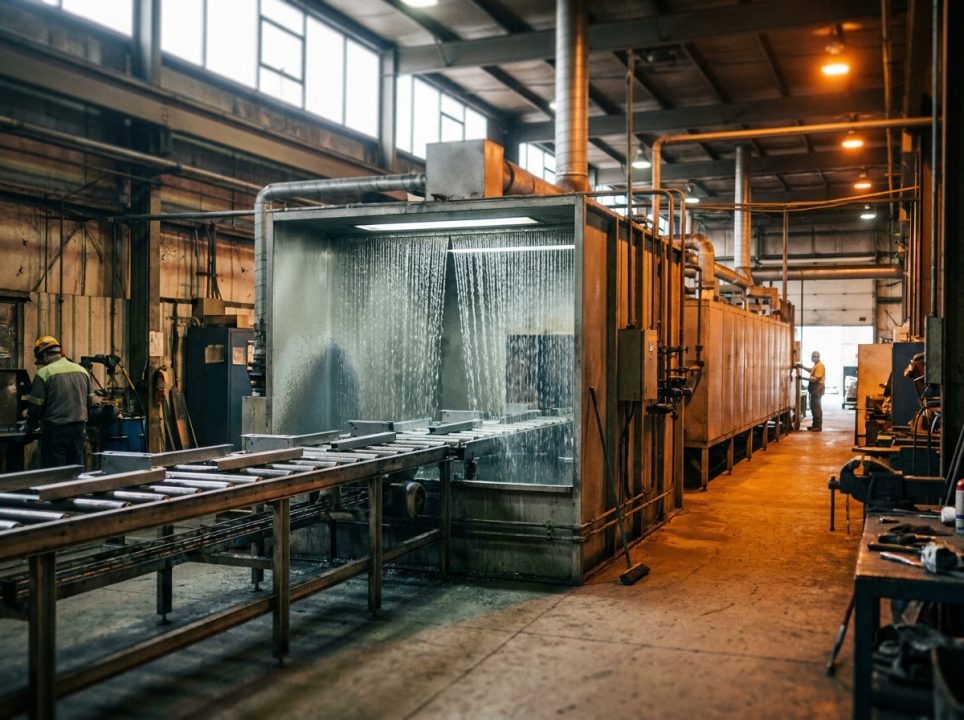 خط کامل رنگ مایع شامل کابین آبشار، کانوایر و کوره پخت رنگ